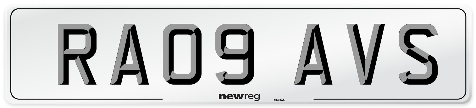 RA09 AVS Number Plate from New Reg